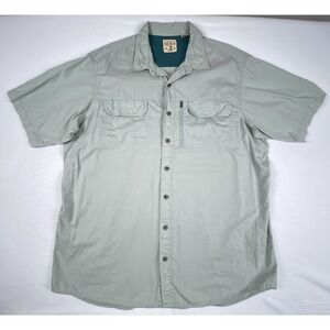 RedHead Mens 2XLT Sage Green Ripstop Cotton Short Sleeve Fishing Utility Shirt